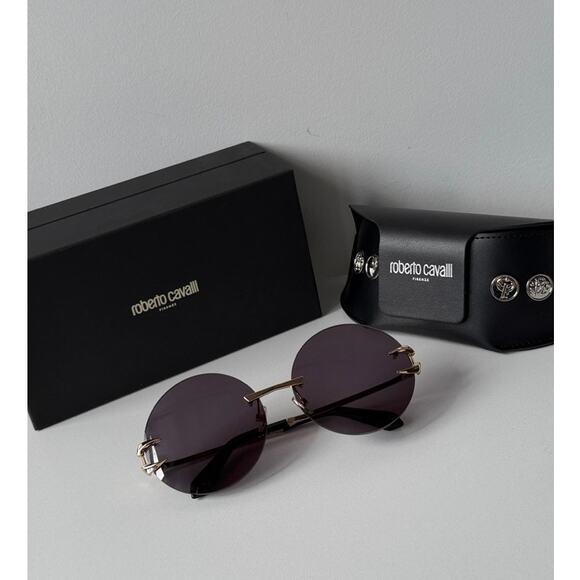NEW Roberto Cavalli SRC006 Grey Round Claw Sunglasses $625